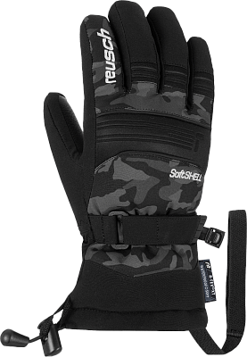 Превью Горнолыжная одежда со скидкой Перчатки горнолыжные REUSCH Kondor R-Tex Xt Junior Dark Camo/Black